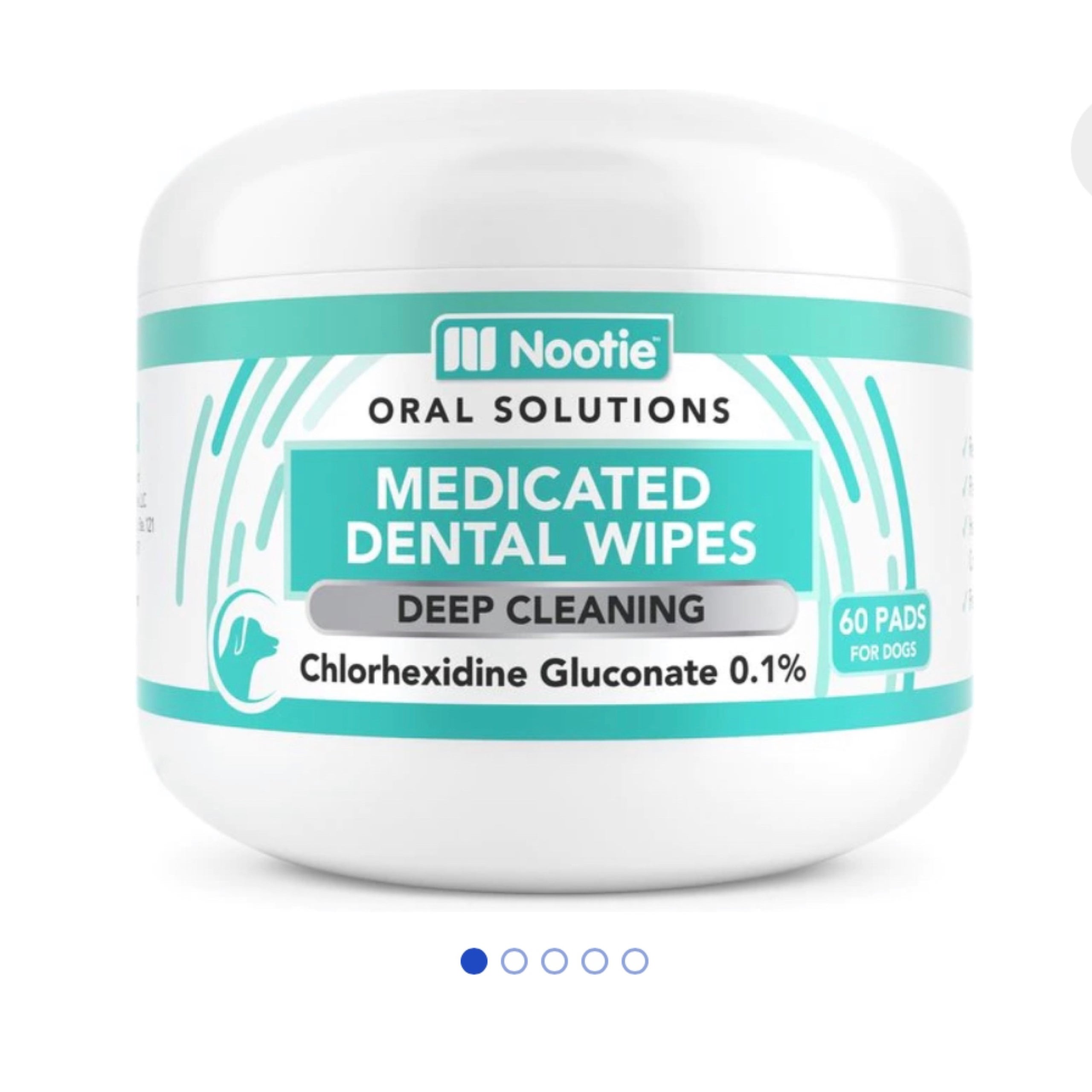 Nootie Oral Solutions Medicated Dog Dental Wipes 60 Count M M Pet Boutique and Supplies